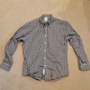 Brooks Brothers Black and White Checkered Casual Shirt
